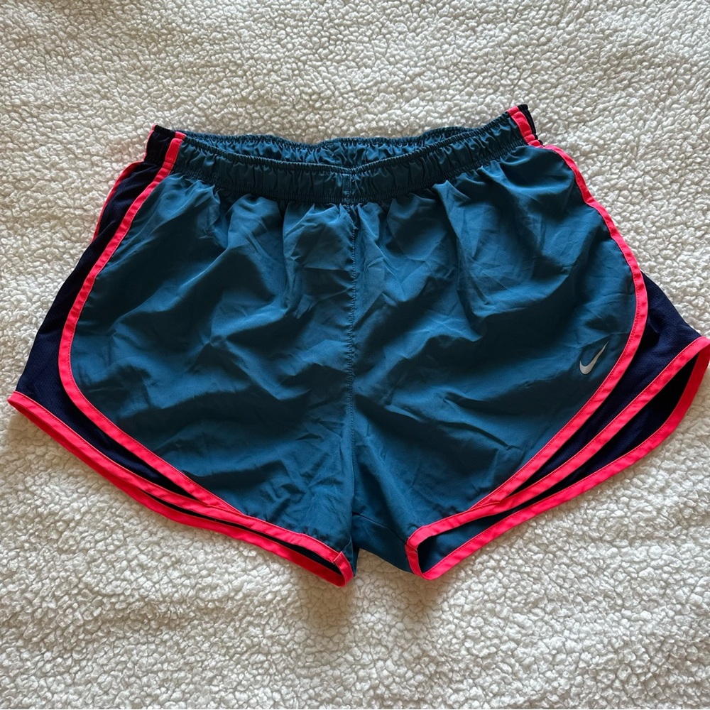 Nike Women's Teal and Pink Athletic Shorts